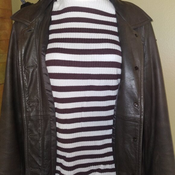 J. JILL Butter Soft Dark Brown Leather Jacket - Picture 4 of 5